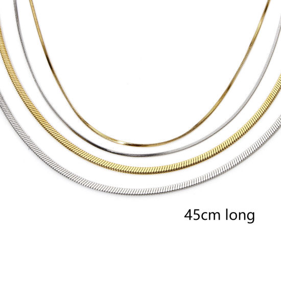 Picture of 304 Stainless Steel Snake Chain Necklace For DIY Jewelry Making