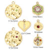 Picture of Vacuum Plating 304 Stainless Steel Galaxy Charms Gold Plated Round Universe Planet Multicolor Rhinestone