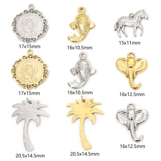 Immagine di 1 Pz Placcatura Sottovuoto 304 Acciaio Inossidabile Gioielli Oceanici Ciondoli Pesce Multicolore