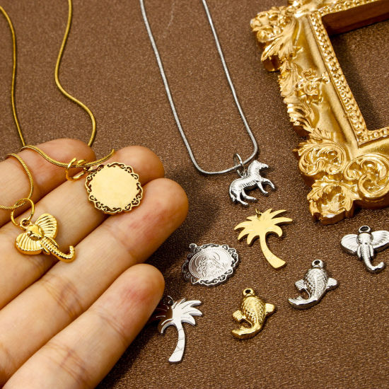 Immagine di 1 Pz Placcatura Sottovuoto 304 Acciaio Inossidabile Gioielli Oceanici Ciondoli Pesce Multicolore