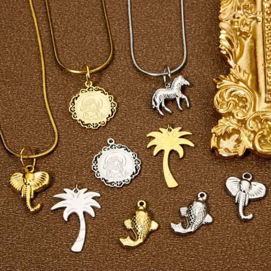 Immagine di 1 Pz Placcatura Sottovuoto 304 Acciaio Inossidabile Gioielli Oceanici Ciondoli Pesce Multicolore