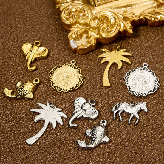 Immagine di 1 Pz Placcatura Sottovuoto 304 Acciaio Inossidabile Gioielli Oceanici Ciondoli Pesce Multicolore