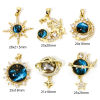 Picture of 1 Piece Brass Galaxy Charms Real Gold Plated Multicolor With Glass Cabochons