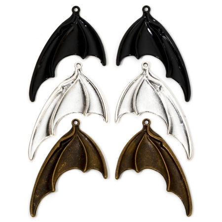 Imagen de 5 Pares Zamak Gótico Colgantes Multicolor Halloween Murciélago Ala 5.3cm x 3.2cm