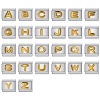 Picture of 5 PCs 304 Stainless Steel Italian Charm Links For DIY Bracelet Jewelry Making Gold Plated & Silver Tone Rectangle Initial Alphabet/ Capital Letter 10mm x 9mm