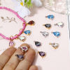 Bild von 1 Stück 304 Edelstahl Charms Tropfen mit Zirkon 13mm x 8mm