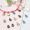 Bild von 1 Stück 304 Edelstahl Charms Tropfen mit Zirkon 13mm x 8mm