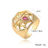 Picture of Hypoallergenic Stylish Retro 18K Gold Plated Brass & Cubic Zirconia Open Halloween Spider Animal Halloween Cobweb Hollow Rings For Women Party