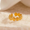 Picture of Vacuum Plating 304 Stainless Steel Ocean Jewelry Open Adjustable Rings Gold Plated Shell Streak