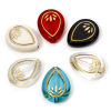 Picture of Acrylic Retro Beads For DIY Jewelry Making Multicolor Drop Lotus Flower About 17mm x 14mm, Hole: Approx 1.8mm