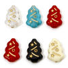 Imagen de 100 Unidades Acrílico Retro Cuentas Para Hacer Joyas De Bricolaje Multicolor Árbol de Navidad Estrella 17mm x 12mm, Agujero: Aprox 1.4mm