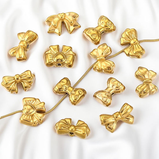 Immagine di 5 Pz 304 Acciaio Inossidabile Ciondoli Cravatta a Farfalla 3D