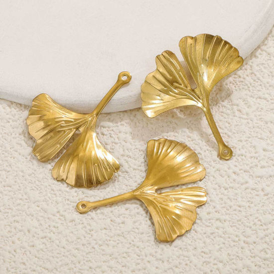 Bild von 10 Stück 304 Edelstahl Charms Blätter