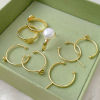Picture of Hypoallergenic Brass Simple Open Semi Mount Ring For DIY Pearl Setting Multicolor