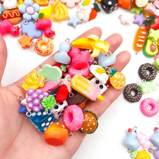 Picture of Resin Charms At Random Mixed Multicolor Mini Simulation