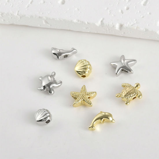 Picture of Hypoallergenic Brass Ocean Jewelry Beads For DIY Jewelry Making Multicolor Shell Star Fish