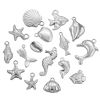 Bild von 2 Stück 304 Edelstahl Ozean Schmuck Charms Silberfarbe