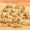 Picture of Vacuum Plating 304 Stainless Steel Ocean Jewelry Charms 18K Gold Plated Shell 3D