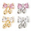 Bild von 1 Stück Umweltfreundlich Messing und Glas Kleidung Charms Echtgold plattiert Schleife Bunt Strass 14mm x 13mm