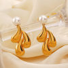 Picture of Vacuum Plating Simple & Casual Ins Style 18K Gold Plated 304 Stainless Steel Drop Smooth Blank Earrings For Women Party
