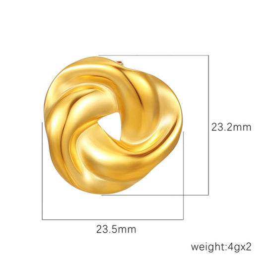 Picture of Vacuum Plating Simple & Casual Ins Style Multicolor 304 Stainless Steel Knot Ear Post Stud Earrings For Women Party