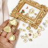 Picture of Eco-friendly Brass Valentine's Day Charms 18K Real Gold Plated Heart Micro Pave