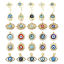 Image de 1 Pièce Pendentifs Religieux en Laiton Respectueux de la Nature Plaqué Or Véritable 18K Œil Mauvais Avec Cabochon en Verre
