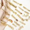 Picture of Eco-friendly Brass Charms 18K Real Gold Plated Message Micro Pave Clear Cubic Zirconia
