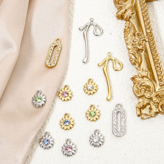 Bild von 1 Stück Umweltfreundliche Vakuumbeschichtung 304 Edelstahl Exquisit Charms Schleife Bunt