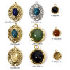 Picture of Eco-friendly Vacuum Plating 304 Stainless Steel & Stone Stylish Charms Gold Plated Multicolor Hemispherical Sparkledust