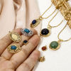 Picture of Eco-friendly Vacuum Plating 304 Stainless Steel & Stone Stylish Charms Gold Plated Multicolor Hemispherical Sparkledust
