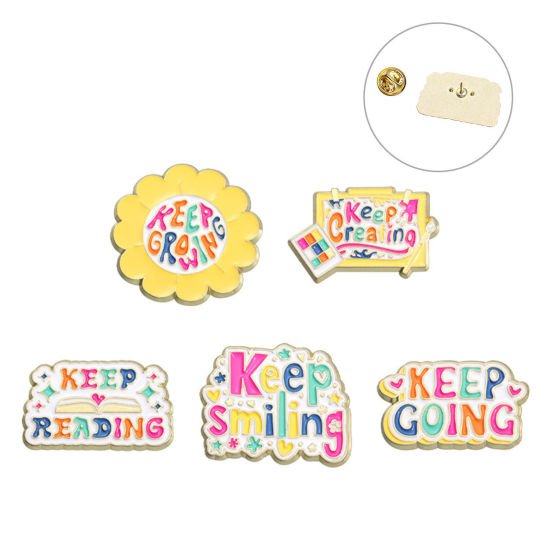 Picture of Cute Pin Brooches Gold Plated Enamel