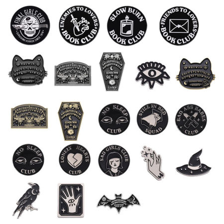 1 Unidad Punk Pin Broches Mano Estrella Negro Esmalte