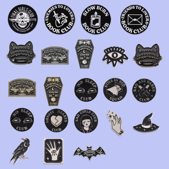 Image de 1 Pièce Broche Epingle Punk Main Etoile Noir Émail