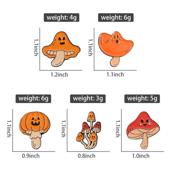 Image de 1 Pièce Broche Epingle Mignon Champignon Fantôme Halloween Émail