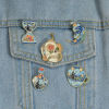 Imagen de 1 Unidad Retro Pin Broches Reloj de Arena Universo Galaxia KC Dorado Esmalte
