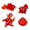 Bild von 1 Stück Muranoglas Ozean Schmuck Perlen zur DIY-Schmuckherstellung Goldfisch Rot Muschelschale 3D