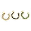 Picture of Eco-friendly Brass West Cowboy Charms 18K Real Gold Plated Luck Horseshoe Micro Pave 20mm x 20mm