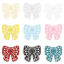 Image de 10 Pcs Connecteurs Pendentifs Breloques Estampe en Filigrane en Alliage de Fer Multicolore Nœuds Papillon Creux 3.7cm x 3.6cm