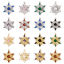 Image de 1 Pièce Breloques Noël en Laiton Respectueux de la Nature Flocon de Neige de Noël Plaqué Or Véritable à Zircone Cubique Clair à Strass Coloré 20.5mm x 16mm