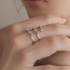 Picture of 304 Stainless Steel Open Wrap Rings Clear Rhinestone