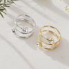 Picture of 304 Stainless Steel Open Wrap Rings Clear Rhinestone