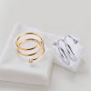 Picture of 304 Stainless Steel Open Wrap Rings Clear Rhinestone