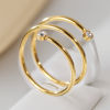 Picture of 304 Stainless Steel Open Wrap Rings Clear Rhinestone
