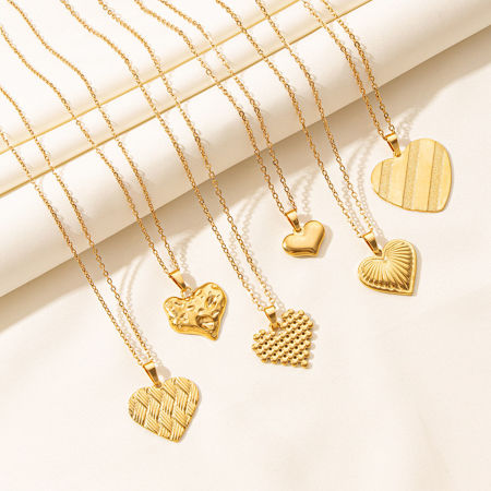 304 Stainless Steel Valentine's Day Link Cable Chain Pendant Necklace Heart 40cm(15.7") long
