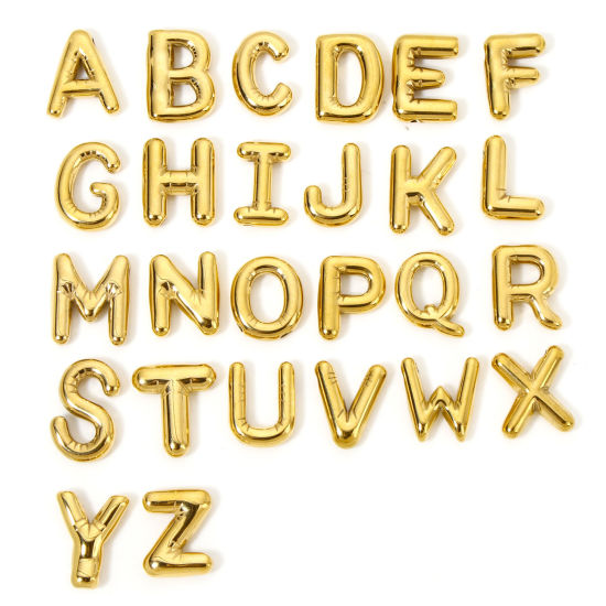 Изображение 2 ШТ Экологически чистое вакуумное покрытие 304 Нержавеющая Сталь Подвески 18K позолоченный прописная буква Сообщение " A-Z "