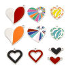 Image de 2 Pcs Breloques en 304 Acier Inoxydable Respectueux de la Nature La Saint Valentin Cœur Argent Mat Multicolore Émail