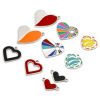 Image de 2 Pcs Breloques en 304 Acier Inoxydable Respectueux de la Nature La Saint Valentin Cœur Argent Mat Multicolore Émail