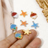 Picture of Eco-friendly 304 Stainless Steel Ocean Jewelry Charms Multicolor Jellyfish Star Fish Enamel