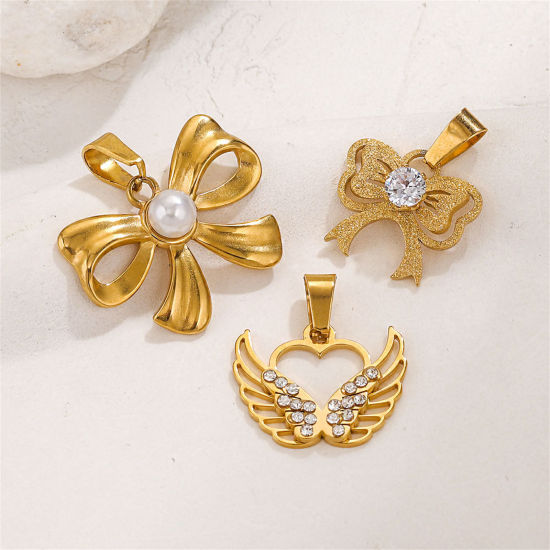 Picture of 304 Stainless Steel Charm Pendant Bowknot